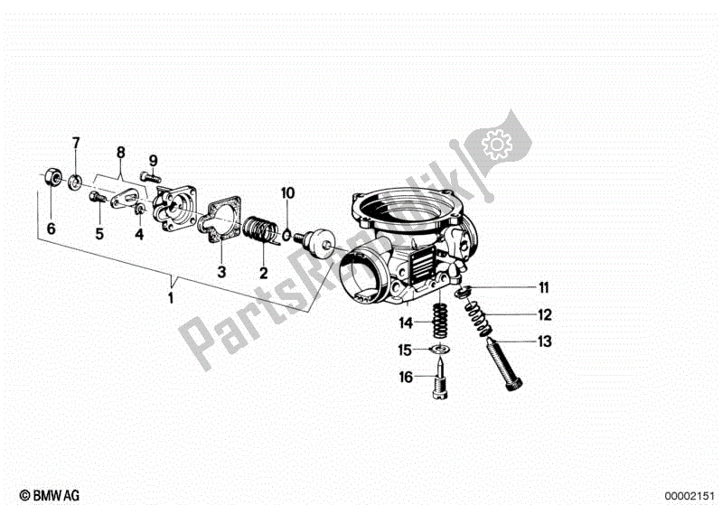 All parts for the Carburetor-choke Body of the BMW R 75/5 750 1970 - 1973