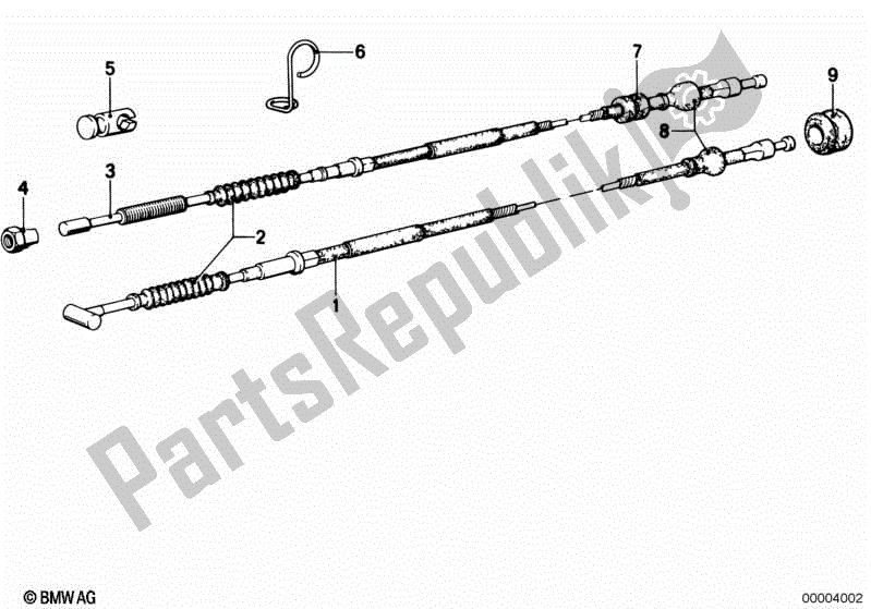 Todas las partes para Conjunto De Cable De Embrague / Cable De Freno de BMW R 75/5 750 1970 - 1973