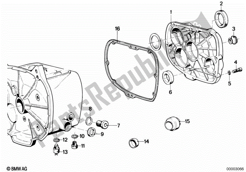 Todas las partes para Tapa De La Caja De Cambios, Junta Y Varios Tornillos de BMW R 75/5 750 1970 - 1973