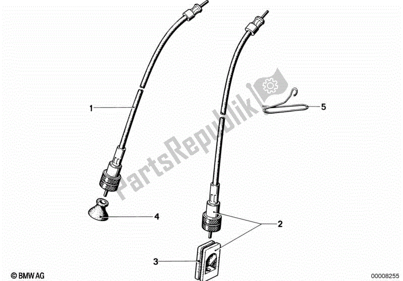 Alle onderdelen voor de Snelheidsmeter As / Toerenteller As van de BMW R 75/5 750 1970 - 1973