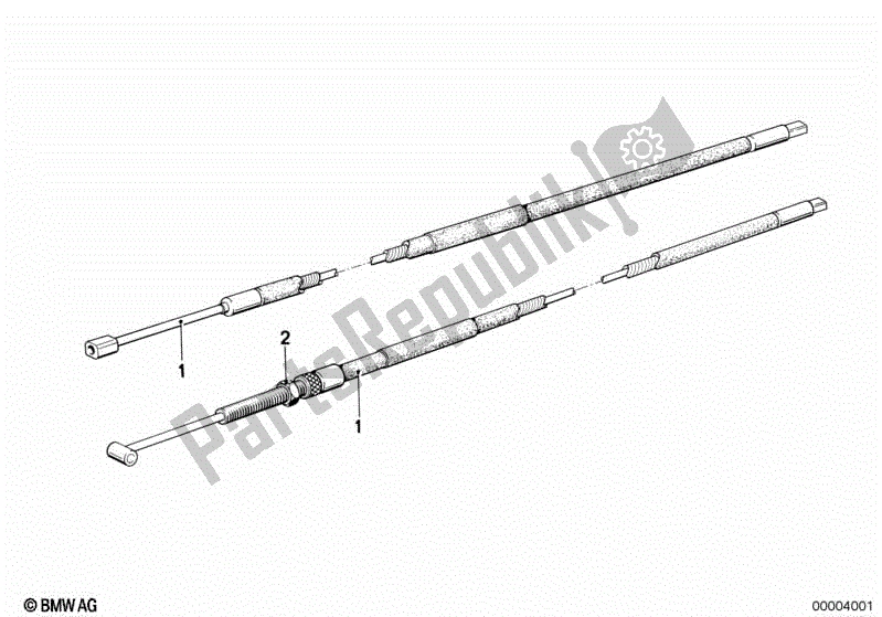 All parts for the Accelerator Cable of the BMW R 75/6 750 1974 - 1976