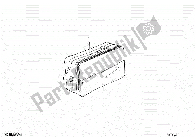 All parts for the Bag For Tourist Case of the BMW R 75/6 750 1974 - 1976