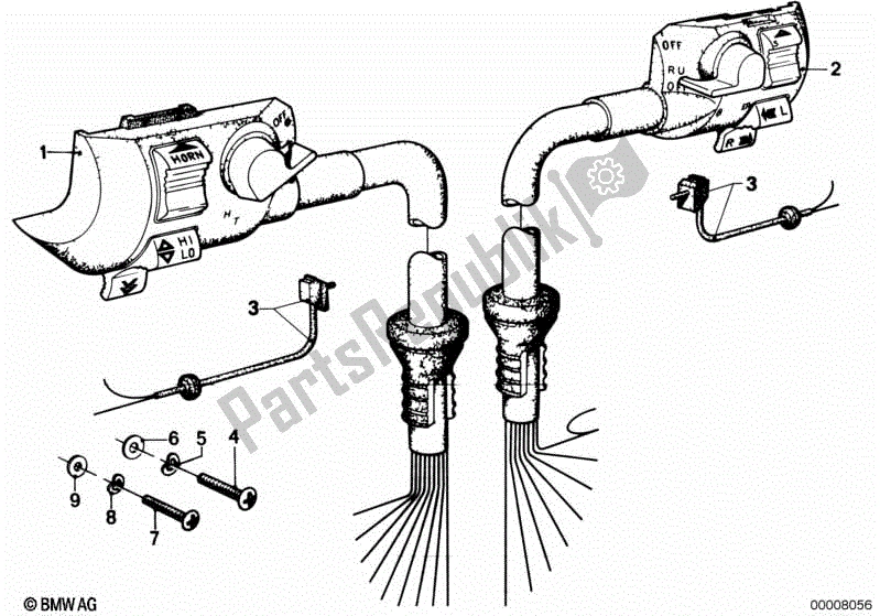 Todas las partes para Interruptor Combinado En El Manillar de BMW R 75/6 750 1974 - 1976
