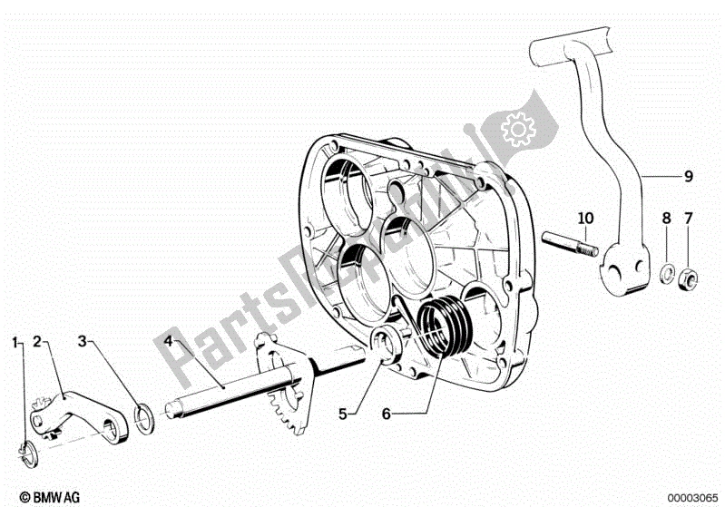 All parts for the Kick Starter of the BMW R 75/7 750 1976 - 1977