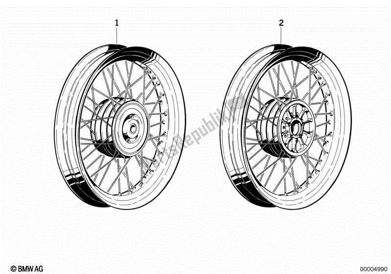 Todas las partes para Rueda De Radios de BMW R 75/7 750 1976 - 1977