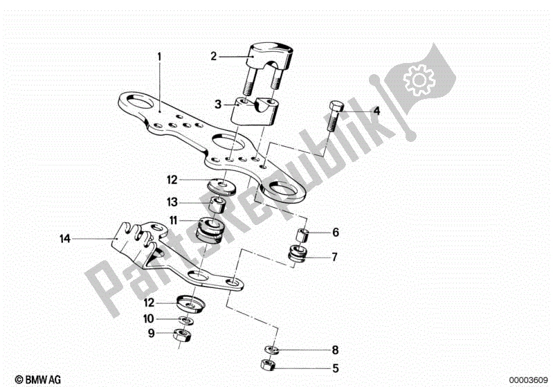 Todas las partes para Horquilla Cruzada Superior de BMW R 75/7 750 1976 - 1977