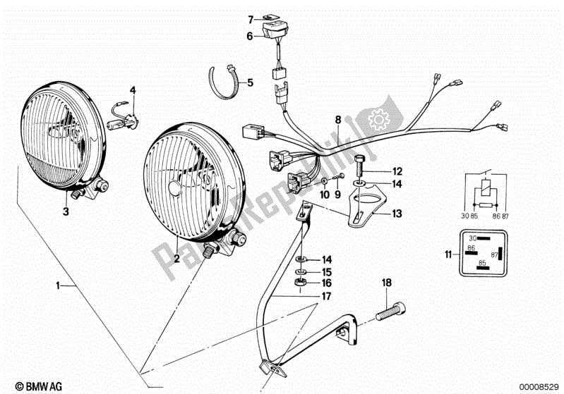 Toutes les pièces pour le Phare Supplémentaire du BMW R 80 800 1984 - 1987