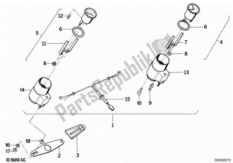 Alle onderdelen voor de Aanvullende Instrumenten van de BMW R 80 800 1984 - 1987