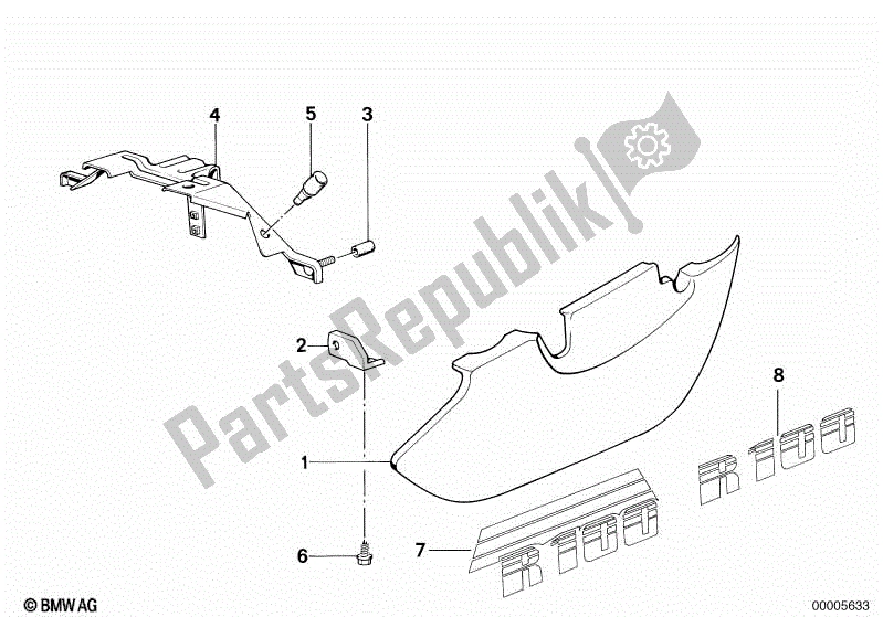 Alle onderdelen voor de Batterij Hoes van de BMW R 80 800 1984 - 1987