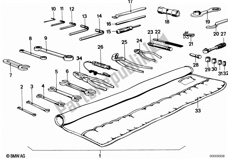Toutes les pièces pour le Outil De Voiture, Kit Supplémentaire du BMW R 80 800 1984 - 1987