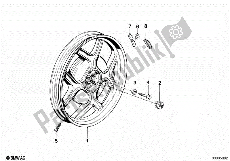 Toutes les pièces pour le Jante En Fonte, Arrière du BMW R 80 800 1984 - 1987