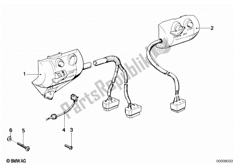 Todas las partes para Interruptor Combinado En El Manillar de BMW R 80 800 1984 - 1987