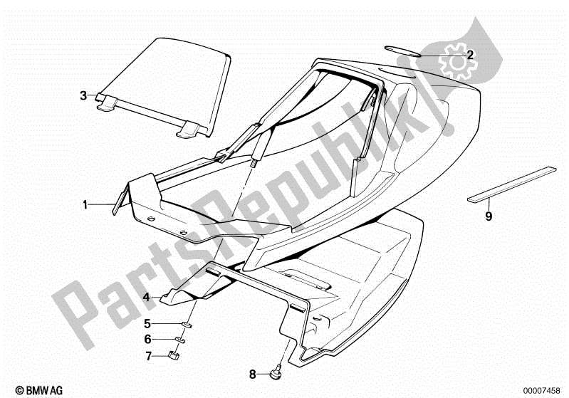 Toutes les pièces pour le Partie Double Siège-queue du BMW R 80 800 1984 - 1987