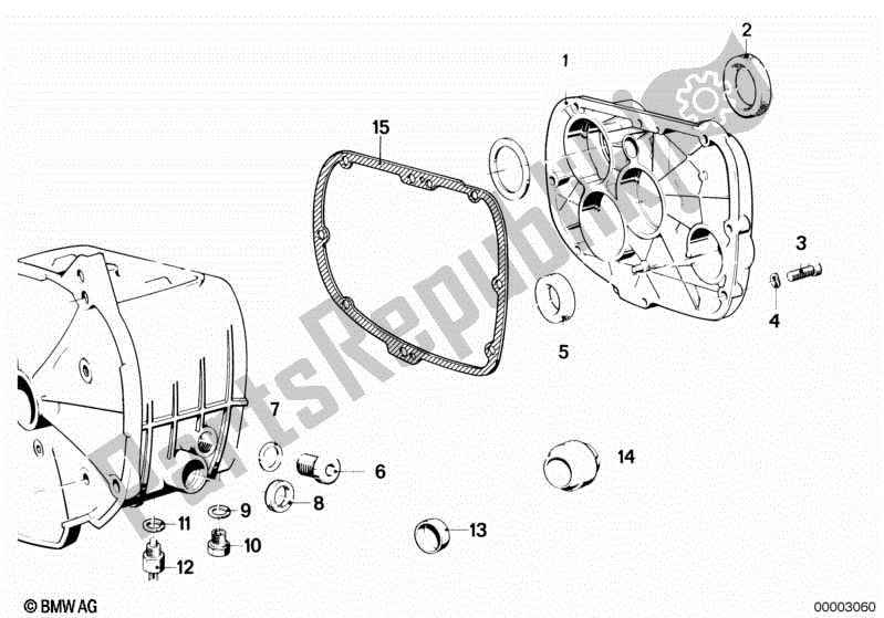 Todas las partes para Tapa De La Caja De Cambios, Junta Y Varios Tornillos de BMW R 80 800 1984 - 1987