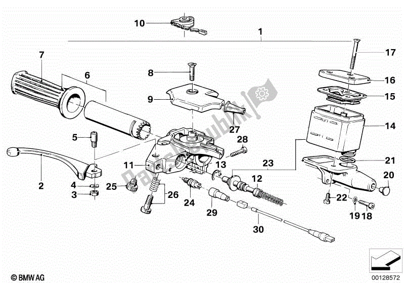 Toutes les pièces pour le Unité De Poignée, Droite du BMW R 80 800 1984 - 1987