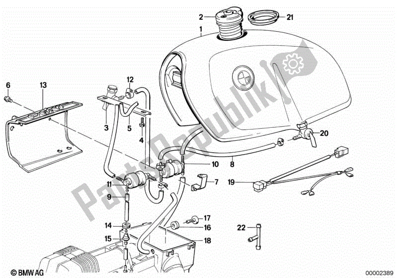 Todas las partes para Cobertizo De Suministro De Combustible de BMW R 80 800 1984 - 1987