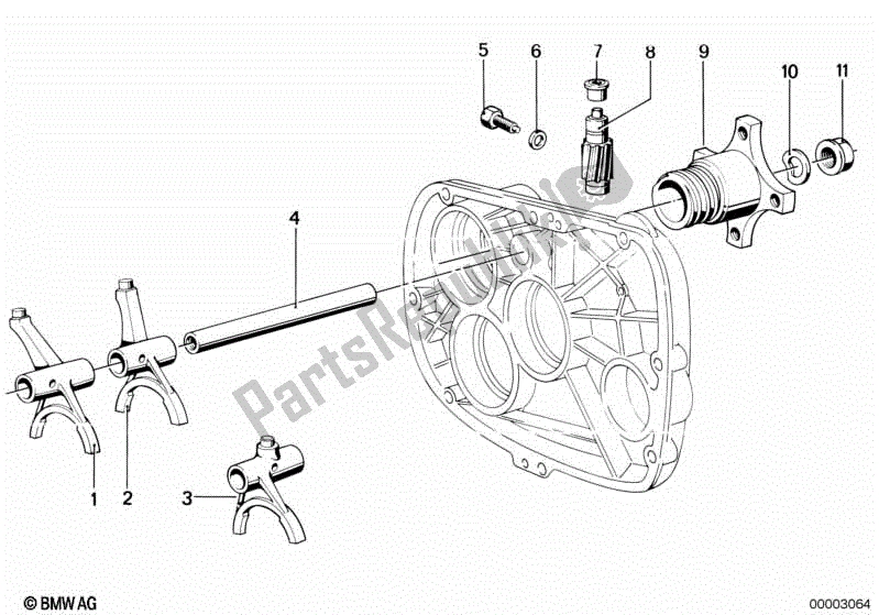 Toutes les pièces pour le Fourches De Changement De Vitesse / Pignon De Compteur / Sortie du BMW R 80 800 1984 - 1987