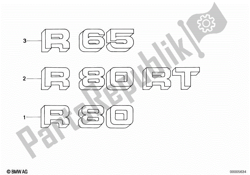 Toutes les pièces pour le Autocollant du BMW R 80 800 1984 - 1987