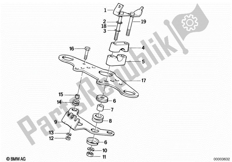 Todas las partes para Horquilla Cruzada Superior de BMW R 80 800 1984 - 1987