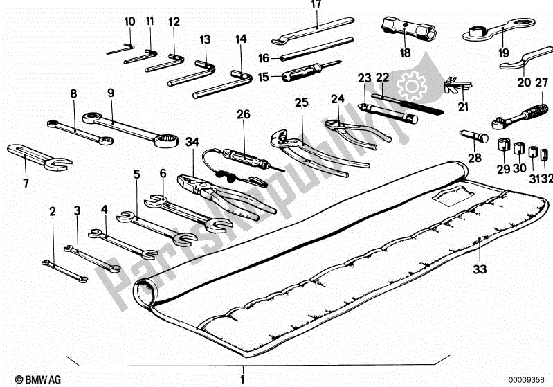 Alle onderdelen voor de Autogereedschap, Aanvullende Set van de BMW R 80 G/S  2471 800 1980 - 1987