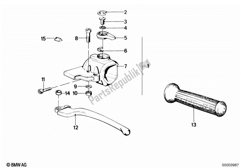 Alle onderdelen voor de Handvat Unit Links van de BMW R 80 G/S  2471 800 1980 - 1987