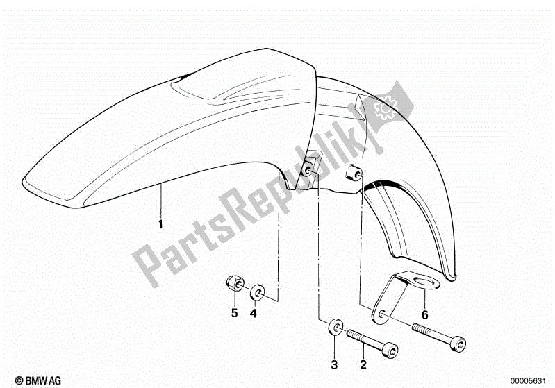 All parts for the Mudguard Front of the BMW R 80 RT 800 1984 - 1987