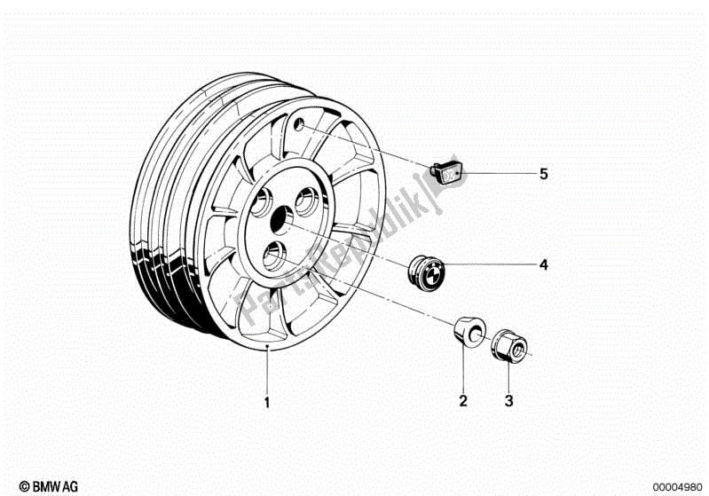 Todas las partes para Buje De Rueda Trasero de BMW R 80 ST  2471 800 1982 - 1984