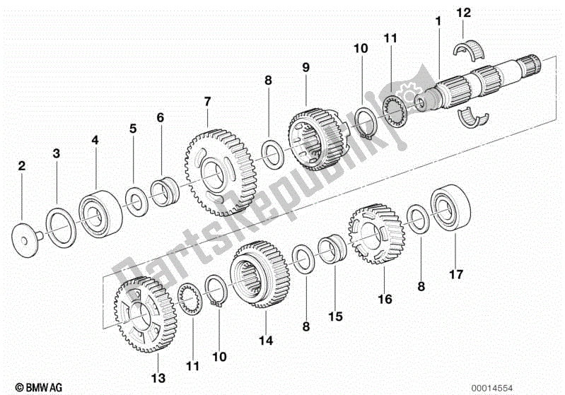 Todas las partes para Transmisión De 5 Velocidades Eje De Salida M 97 de BMW R 850R 259 1995 - 1997