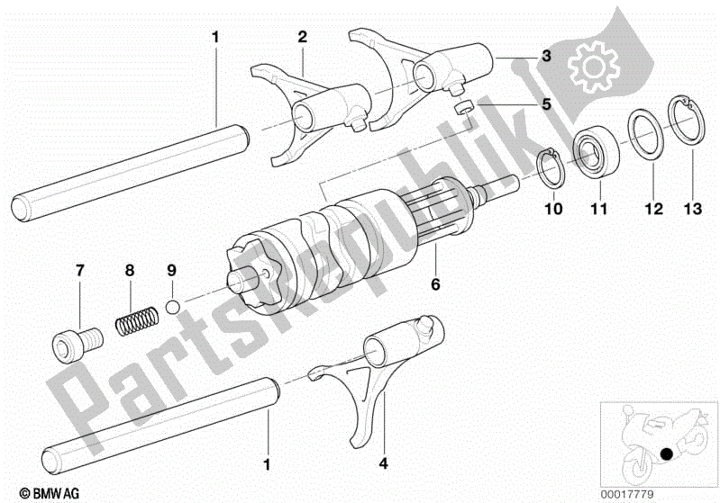 Todas las partes para Transmisión De 5 Velocidades - Cambio De Marchas de BMW R 850R 259 1995 - 1997