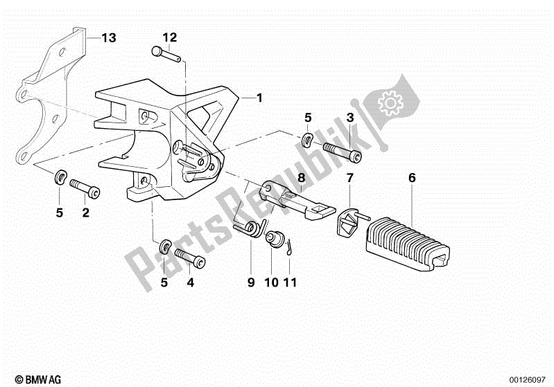 Todas las partes para Placa De Reposapiés / Reposapiés Delantero de BMW R 850R 259 1995 - 1997