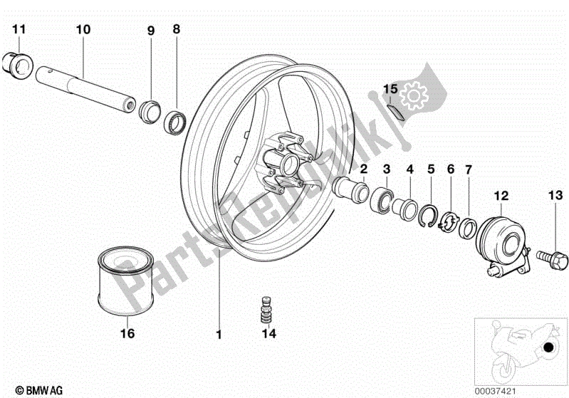 Todas las partes para Borde Delantero De Hierro Fundido Plateado / Eje Del Dial de BMW R 850R 259 1995 - 1997