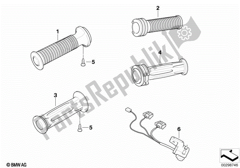 Todas las partes para Empuñadura De Manillar, Calefactable de BMW R 850R 259 1995 - 1997