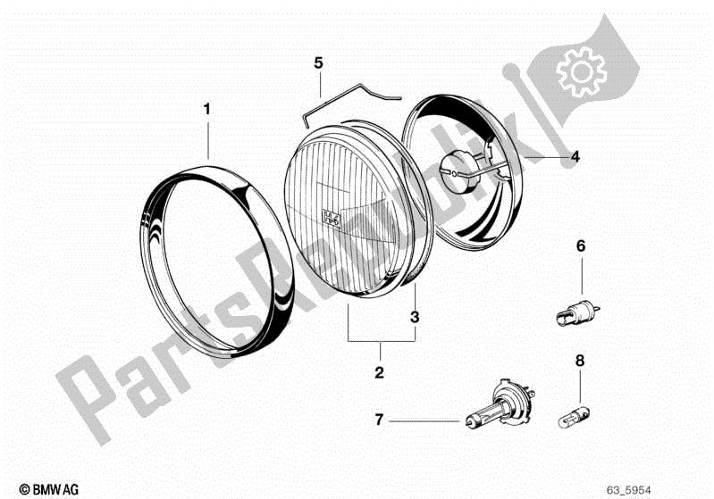 Todas las partes para Faros, Partes Individuales, Autoridades de BMW R 850R 259 1995 - 1997