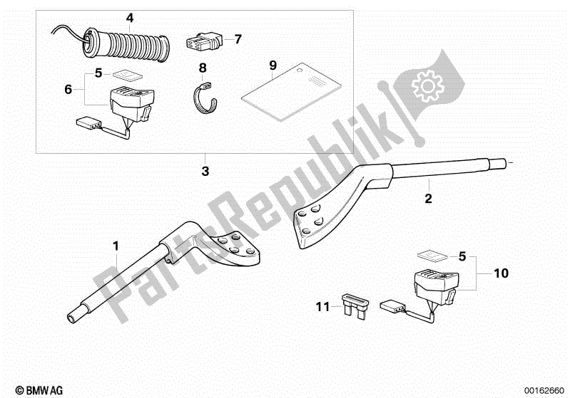 Toutes les pièces pour le Poignée Chauffante / Pièces De Montage du BMW R 850R 259 1995 - 1997