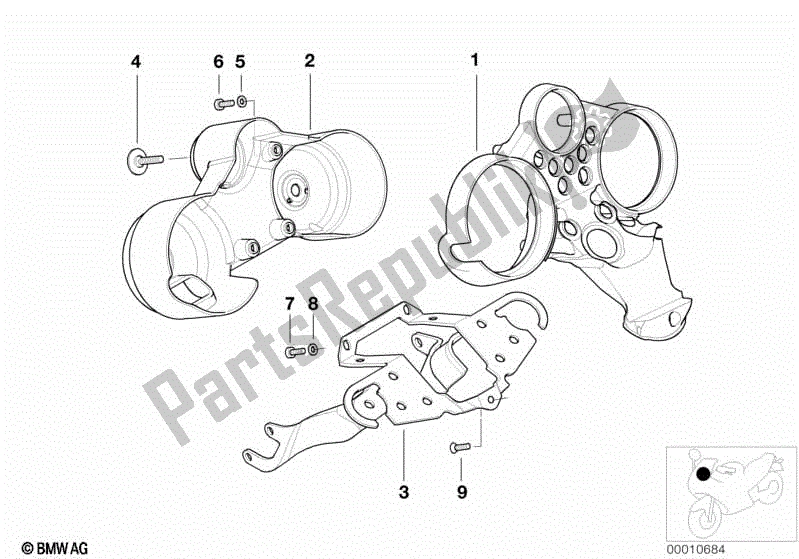 Toutes les pièces pour le Porte-instruments, Lifting du BMW R 850R 259 1995 - 1997