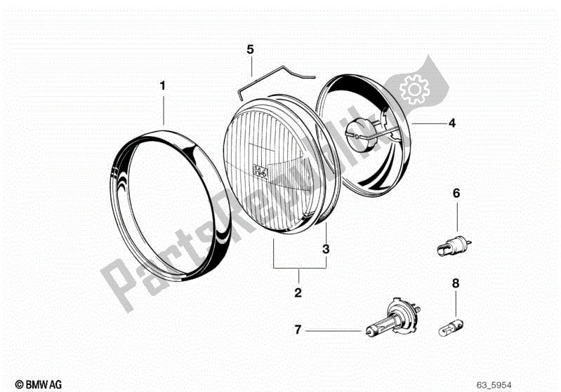 Todas las partes para Componentes Individuales Para Faro de BMW R 850R 259 1995 - 1997