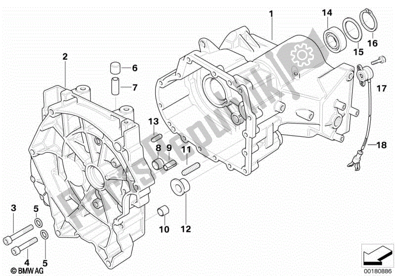 Toutes les pièces pour le Carter De Transmission / Pièces De Montage du BMW R 850R 259 1995 - 1997