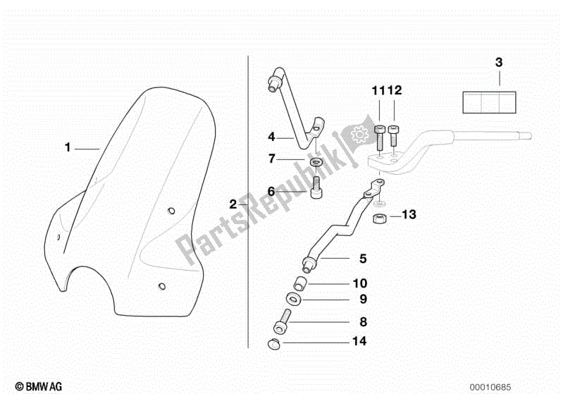 Toutes les pièces pour le Lifting Du Pare-brise du BMW R 850R 259 1995 - 1997