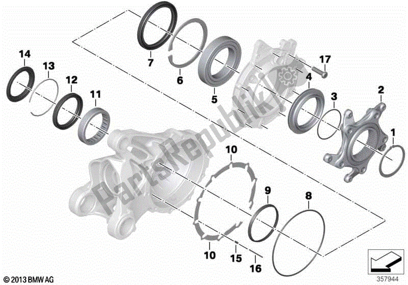 Alle onderdelen voor de Lagers, Tandkrans, Integrale Abs 1 van de BMW R 900 RT K 26 2005 - 2009