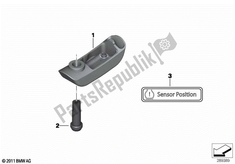 Alle onderdelen voor de Rdc Sensor Voor Voorwiel van de BMW R 900 RT K 26 2005 - 2009
