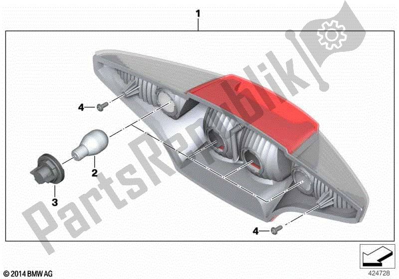 Alle onderdelen voor de Achterlicht van de BMW R 900 RT K 26 2005 - 2009