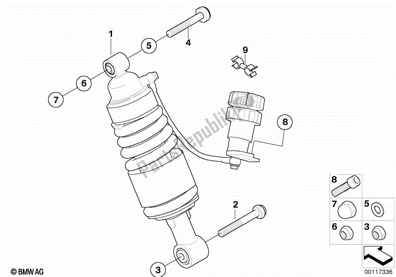 Todas las partes para Puntal De Resorte, Trasero de BMW R 900 RT K 26 2005 - 2009