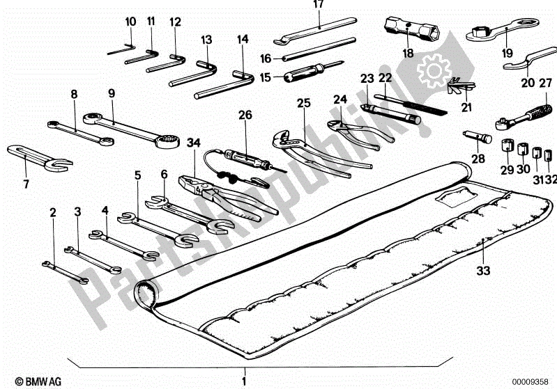 Todas las partes para Herramienta De Coche, Kit Complementario de BMW R 90S 900 1974 - 1976
