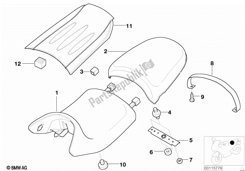 Todas las partes para Asiento De Banco Y Piezas De Montaje de BMW Rockster R 28 2002 - 2005