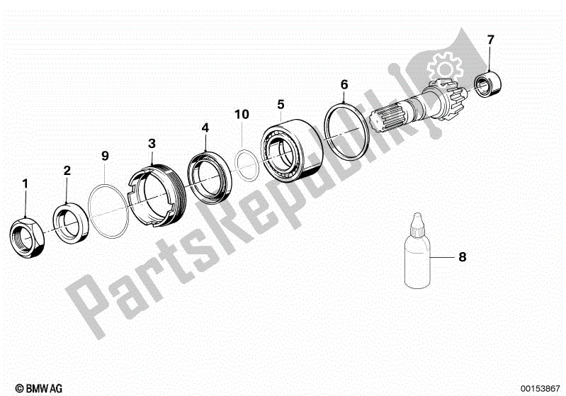 Todas las partes para Engranaje Cónico Y Anillos Espaciadores de BMW Rockster R 28 2002 - 2005