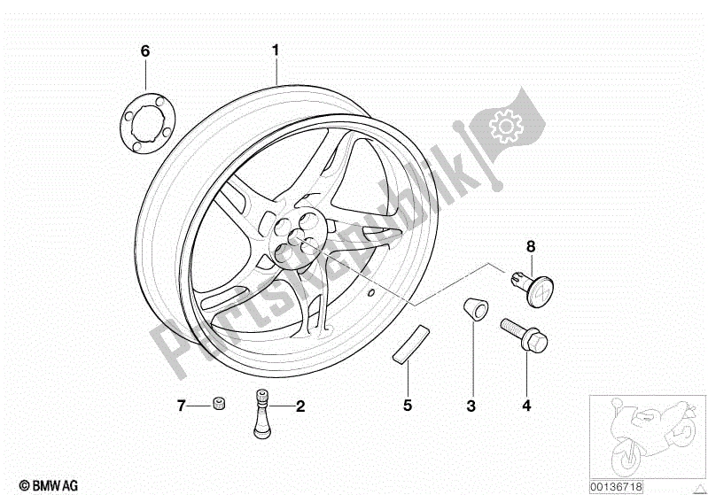 Todas las partes para Llanta De Fundición, Trasera de BMW Rockster R 28 2002 - 2005