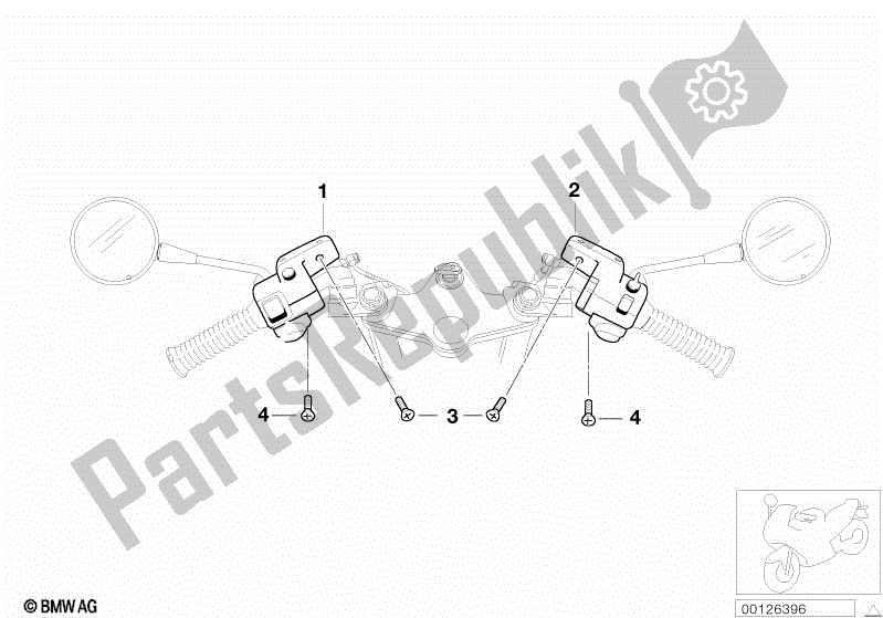 Todas las partes para Peine. Interruptor Manillar / Eu-contin. Ligero de BMW Rockster R 28 2002 - 2005