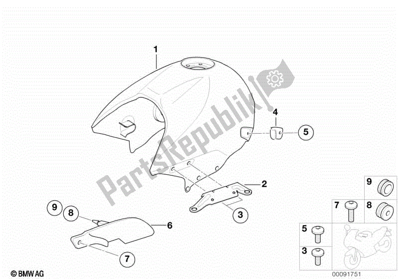 Todas las partes para Depósito De Combustible / Tapa, Derecha de BMW Rockster R 28 2002 - 2005