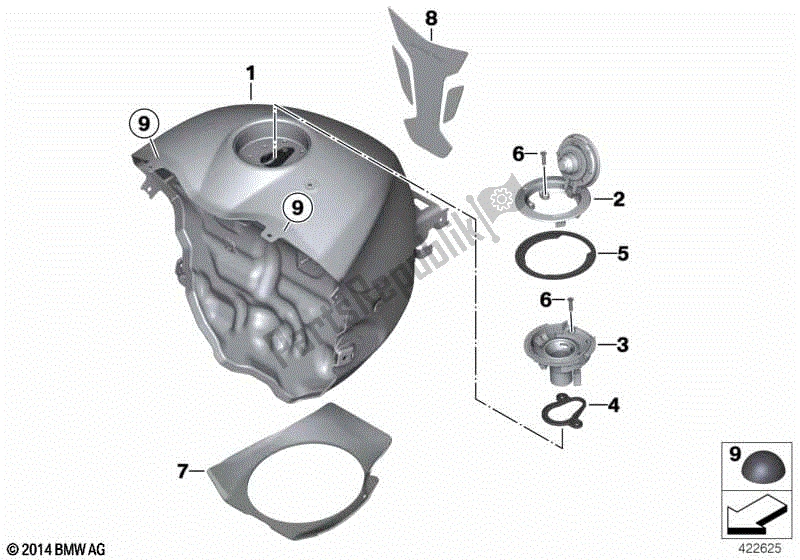 Todas las partes para Depósito De Combustible de BMW S 1000R K 47 2013 - 2016