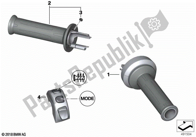 Todas as partes de Punhos De Guidão Aquecidos do BMW S 1000R K 47 2013 - 2016